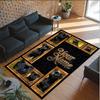 Pug Theme Crystal Velvet Floor Rug Personalized Custom Name Text Warm Carpet Home Decoration