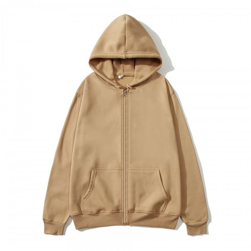Felpa Unisex con Cappuccio e Zip Oversize Casual Pullover Leggera Misto Cotone Manica Lunga