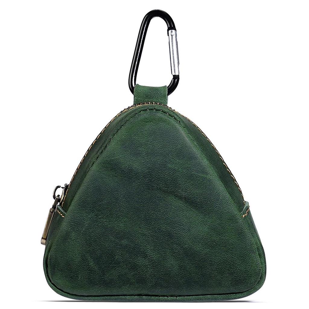 Münz- und Kopfhörertasche aus echtem Leder - Schlüsseletui im japanischen Stil mit Taillenaufhängung