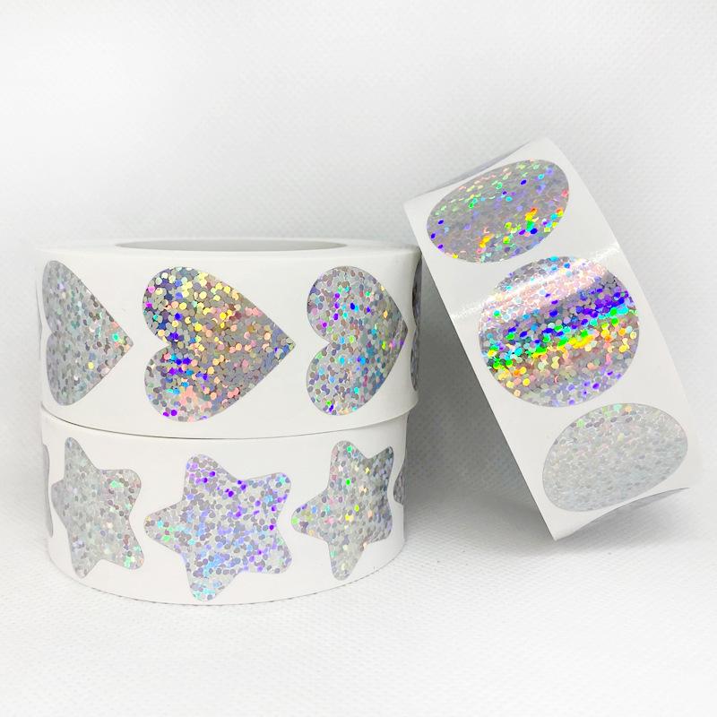 100-500PCS New Star Stickers Roll Small Heart Stickers Photocard Decor Packaging Rolling Stickers Thank You Lables TZ305
