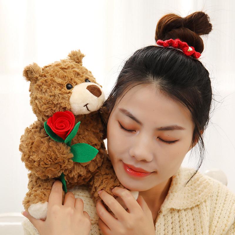 Rose Teddy Bear Plush Doll - Cute Gift for Girls