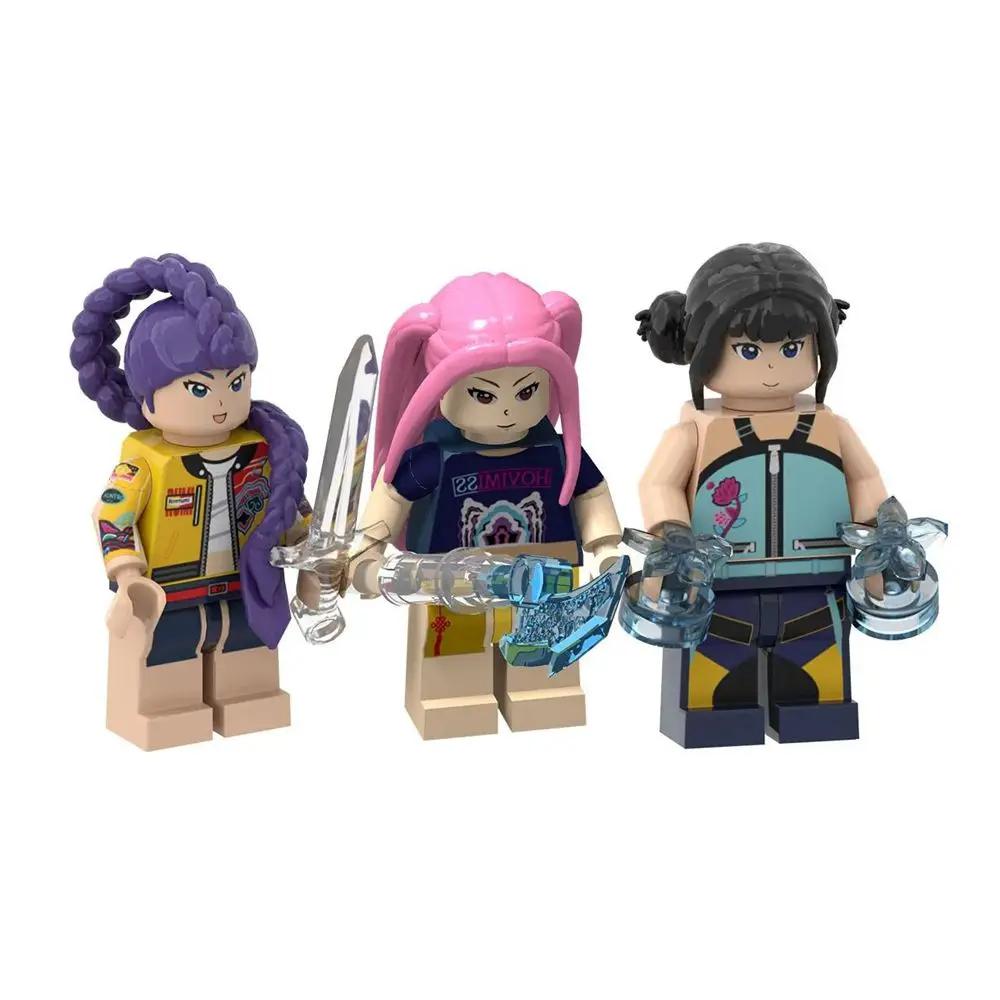 NOWE KPop Demon Hunters Klocki Derpys Tiger Rumi Mira Zoey Sussy Model do Złożenia Lalka Klocki Ręcznie Robione