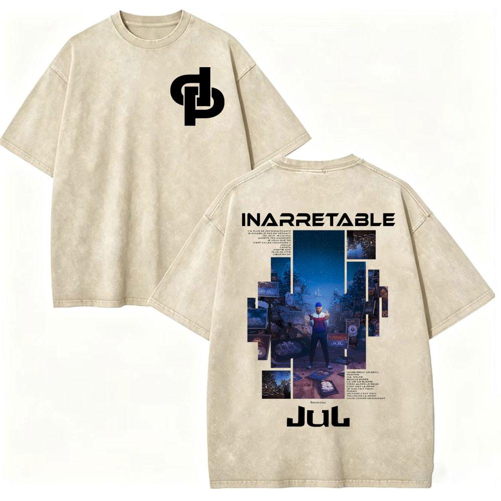 Vintage Washed Rapper JUL Album Graphic T Shirts Men Women Clothing Fashion Hip Hop T-shirt Summer Casual Loose Cotton T-shirts