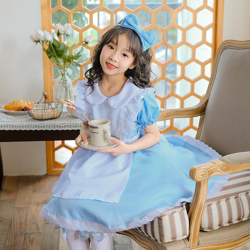 Amazon Alice Kids Show Dress Maid Dress Halloween Girl Dress Princess Lolita Dress cos