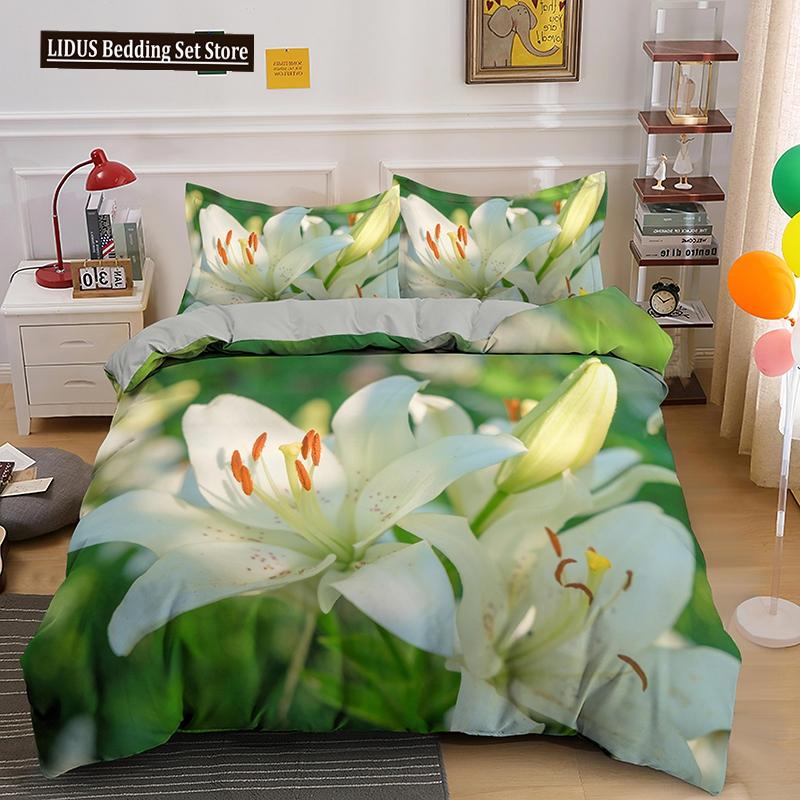 3D Flowers Bedding Set Twin Full King Queen Size Comforter Set For Kids Girl Bedroom Decoration Polyester Duvet Cover Set King