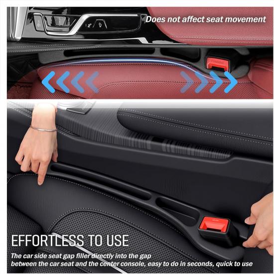 2PCS Car Seat Gap Filler Organizer,Soft Car Gap Filler Organizer For Filling Gaps With Storage Slots,Versatile Cars Seat Gaps Fillers Strip Cars