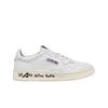 (w) Medalist Low Leather Sneakers White Draw Action Print
