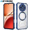 KEYSION Transparent Magnetic Case for TECNO Spark 30C 4G Silicone+PC Heavy Duty Shockproof Phone Cover for Tecno Spark 30 Pro 4G