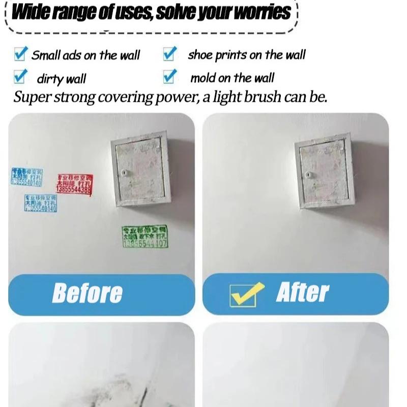 100g White Pink Wall Small Roller Brush Paint Interior Wall Repair Household Wall Graffiti Repair Environmental Protection Paint