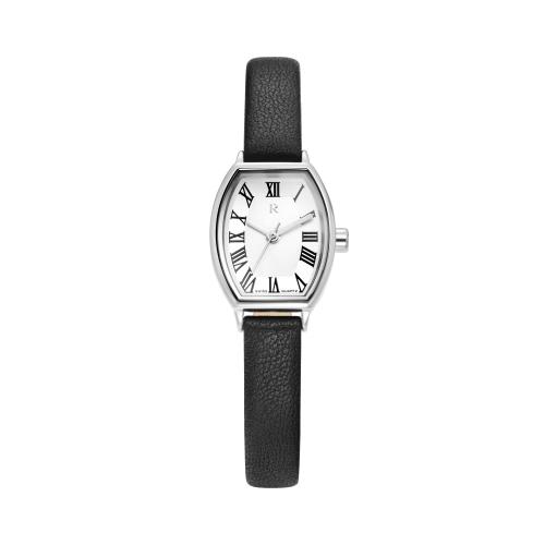 [ROMANSON] ROMANSON Renata Half Round R Black Leather Watch RWRLLL1B2700WHWH0 NONE