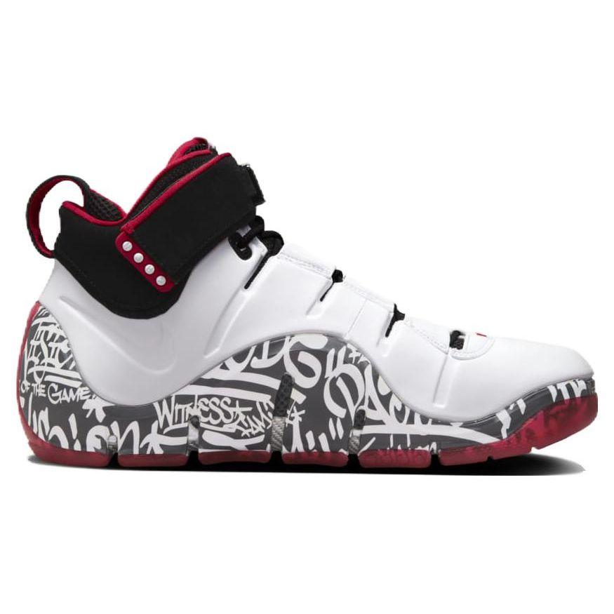 Nike Zoom LeBron 4 Graffiti 2023 Men Sneakers White Black University-Red DJ4888-100