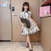 Girls Dress Summer Vintage Qipao Dress Ink Painted Children's Princess Dress Summer Flower Girl Dresses
