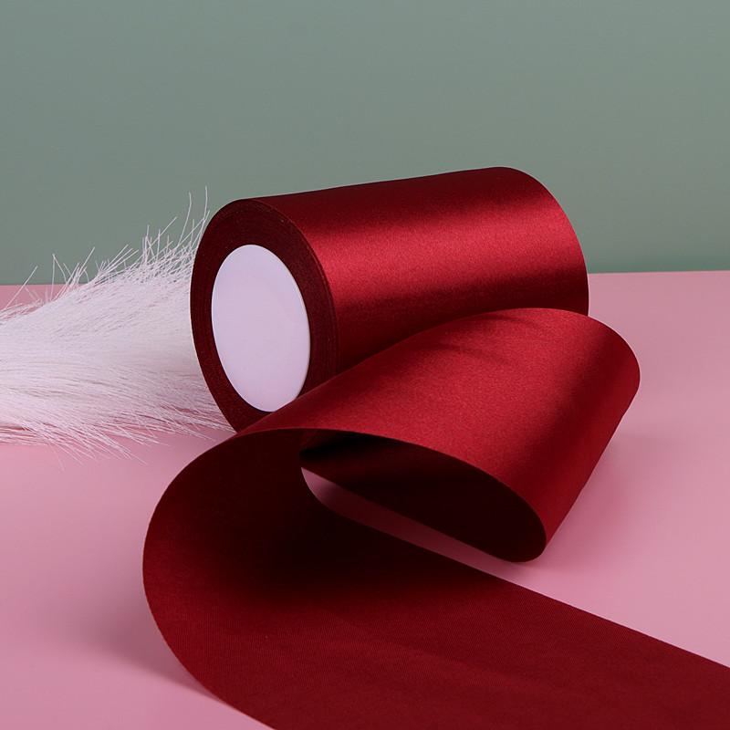 10cm Wide 22 Meters/Roll Champagne Satin Ribbon Polyester Ribbon for Wedding Chair/Car/Party Decoration Hand Sewing DIY