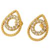 Light luxury retro full zircon circle water drop twist texture pendant necklace women's stainless steel stud earrings jewelry