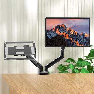Dual Monitor Stand with C Clamp Monitor Desk Mount Full Adjustable Monitor Arm Desk Mount for 13 To 32 Inch Computer Screens