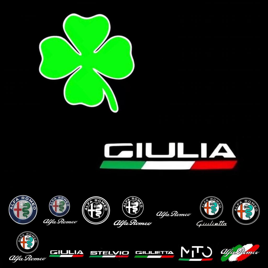 2X For Alfa Romeo Giulia Accessories 2023 2022 2017 2019 2018 2020 2021 LED Car Door Logo Projector Shadow Ghost Courtesy Light zl7