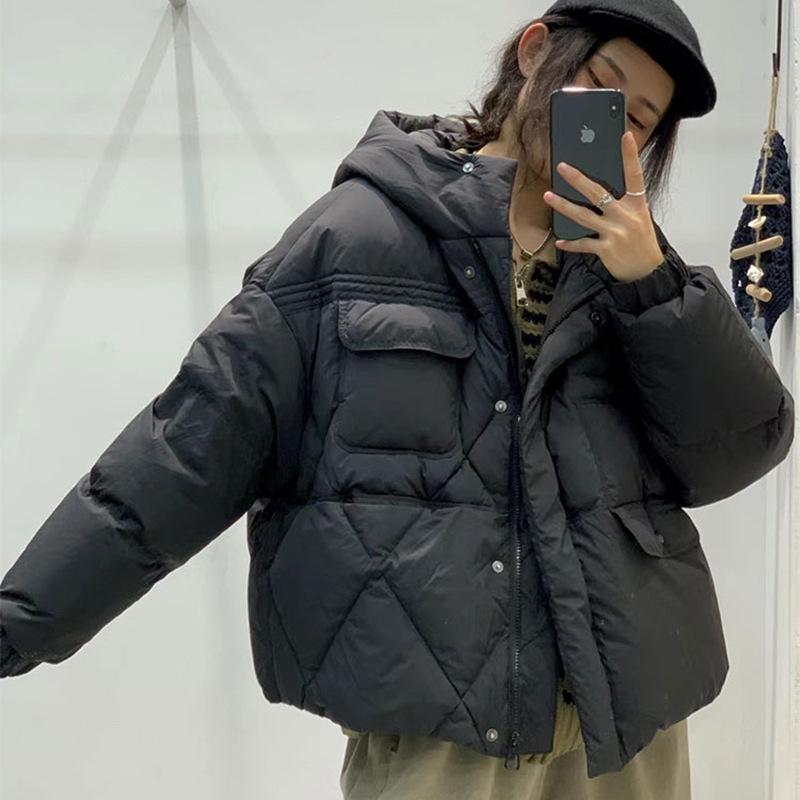 Short down jacket women's 2024 new winter women's clothing Korean version fashion duck down hooded warm jacket