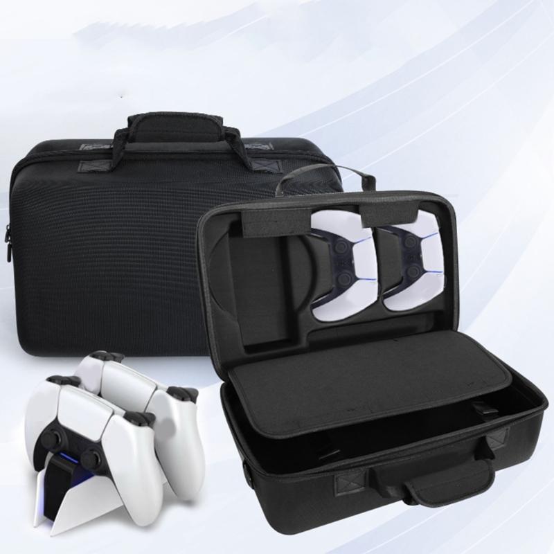 Travel Carrrying Case Organizers Handbag for Slim Shockproof Hard Case Storing Game Console Controller Charging Base