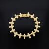 ZAKOL 20/50CM Iced Out Buling Rhinestone CZ Cross Tennis Chain Bracelet Necklace Set Women Men Fashion Hip-hop Rock Jewels