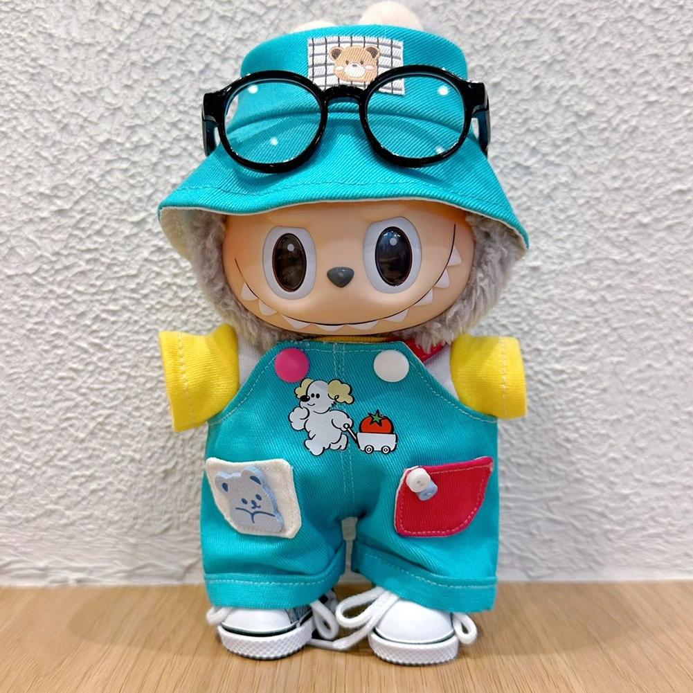 For 17cm Labubu Doll Clothes Fashion Clothes Overalls Doll Clothes Color Match Shorts Dolls Accessories Cute Decoration Little Clothes