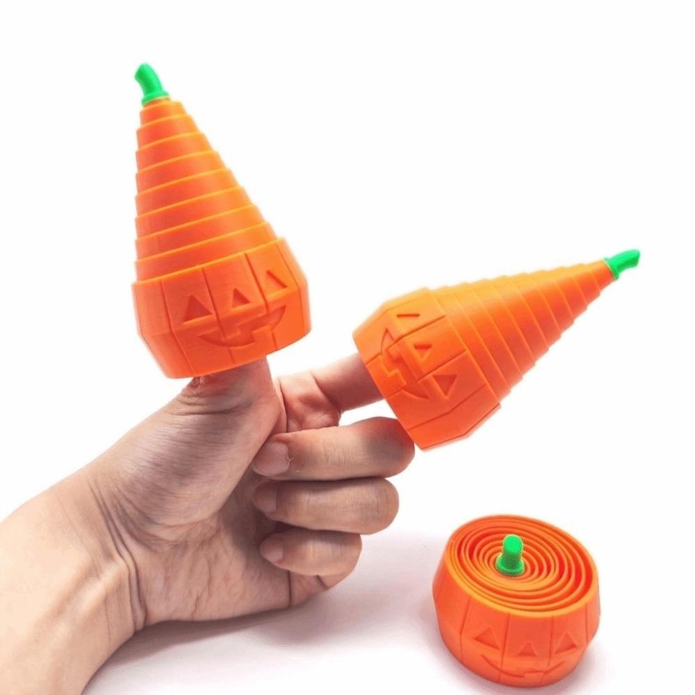 Funny Telescopic Pumpkin Toy Flexible Pumpkin Tower Ornament Halloween Fidget Toy  Kids Gift