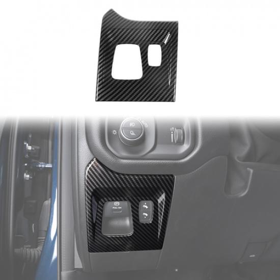 Carbon Fiber Electronic Handbrake Switch Button Trim Cover For Dodge Ram 2018+