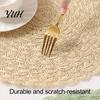 Soft Texture Tableware Coasters Round Insulated Placemat for Dining Table, Heat Resistant Paper Place Mat, Waterproof Oil Proof Non Daily Use Kitchen