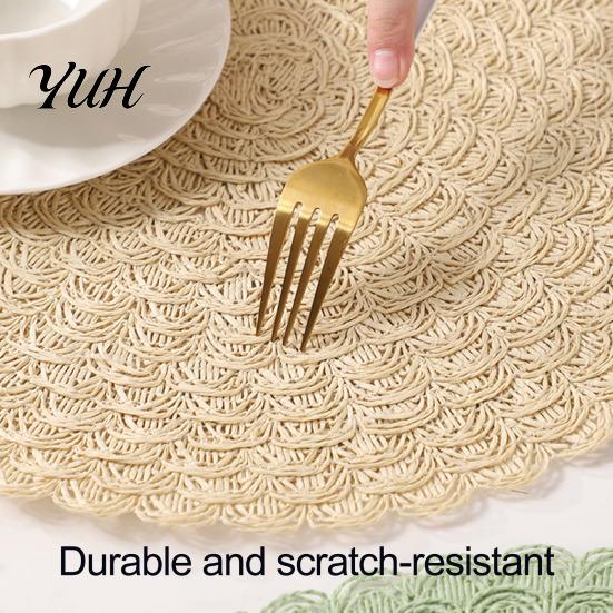 Soft Texture Tableware Coasters Round Insulated Placemat for Dining Table, Heat Resistant Paper Place Mat, Waterproof Oil Proof Non Daily Use Kitchen