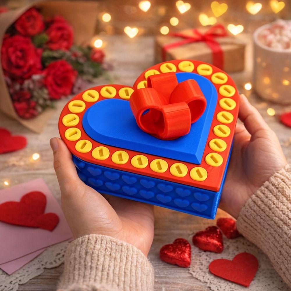 Storage Box Heart Shaped Annoying Gift Box Funny Detachable Prank Screw Box with Screws Plastic Puzzle Box Wedding Gift