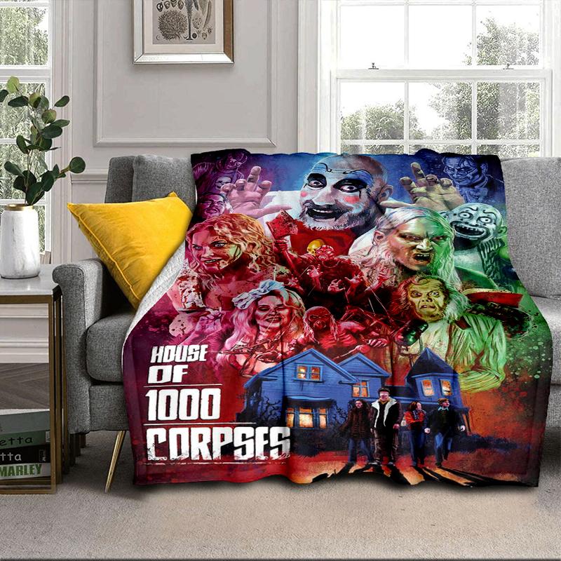 Clown Horror Decke Flanelldecke für Bett, Sofa, Camping, Wandern, Picknick Zubehör, Geschenk für Familie Fan Geschenke