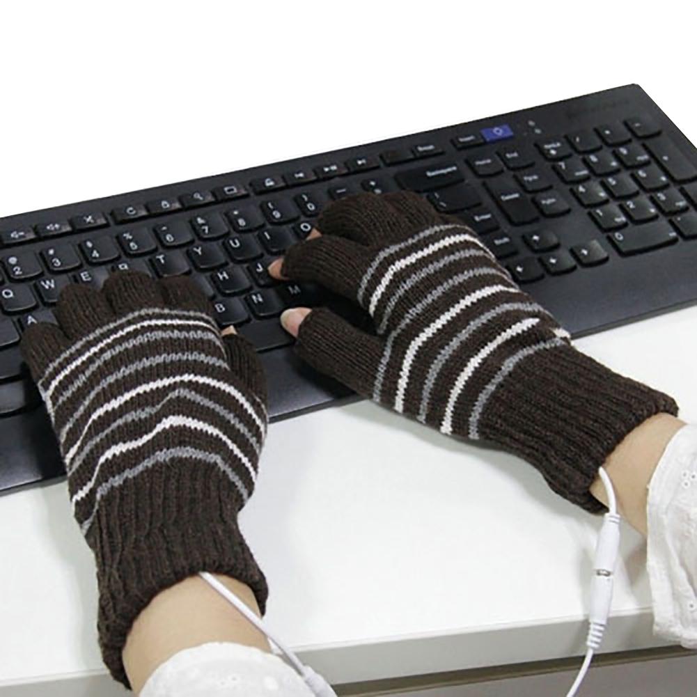

Спорт USB Электрическая зимняя полоса Отопление Мягкий унисекс Теплый палец Наполовину Вязаный