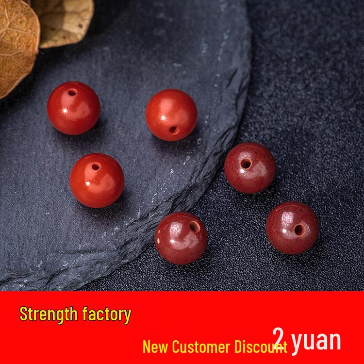 Rohcinnabar Perlen mit hohem Gehalt - Unpolierte runde Perlen