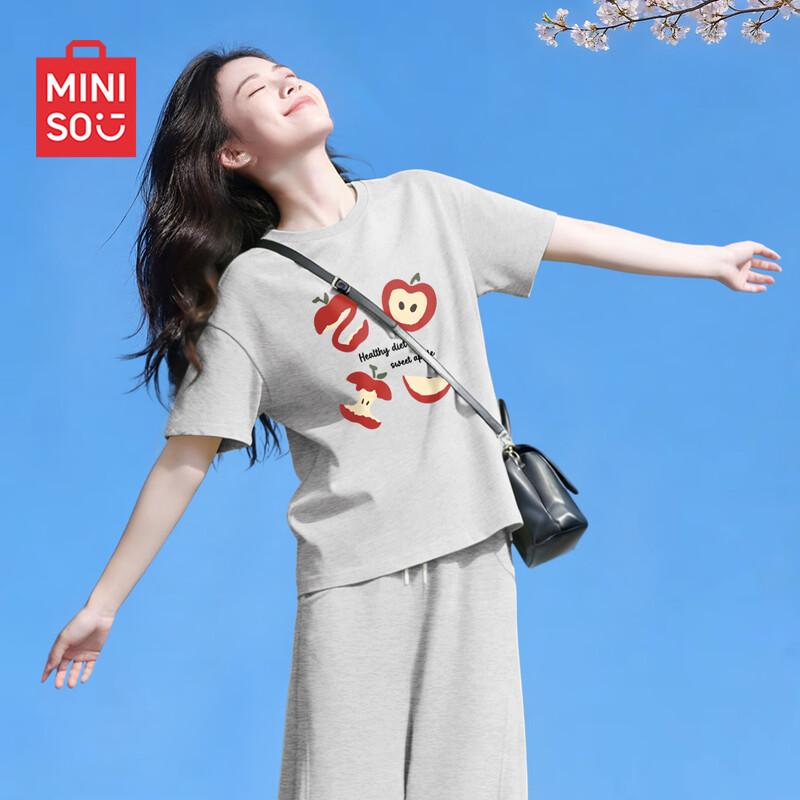 MINISO Women's Versatile Pure Cotton Short Sleeve T-Shirt