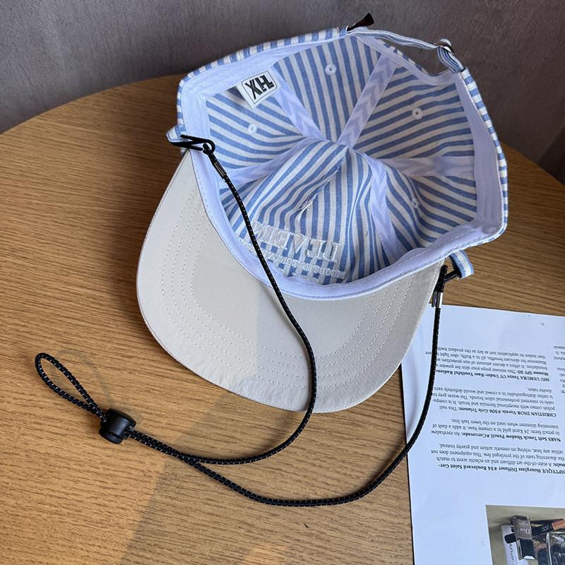 Parent Child Striped Embroidered Baseball Cap With Sun Protection For Summer Outdoor Activities
