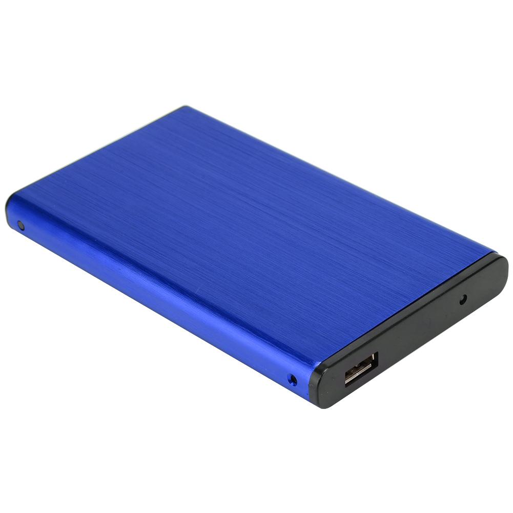 2.5inch USB2.0 Notebook External Mobile Hard Disk Case Box Aluminum Alloy Brushed Fit for 2TB HDD SSDBlue  (Not Inclube
