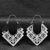 Trendy Yoga Lotus Flower Earrings Stainless Steel Gold Color Hoop Earrings for Women Jewelry boucles d'oreilles E9360S01