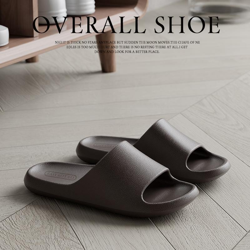 Leather Pattern Cool Slippers for Men and Women Home Non-slip Bathroom Home Indoor Summer Bath
