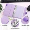 A6 PU Leather Budget Binder Notebook Cash Envelopes System Set,with Binder Pockets for Money Budget Saving Bill Organizer