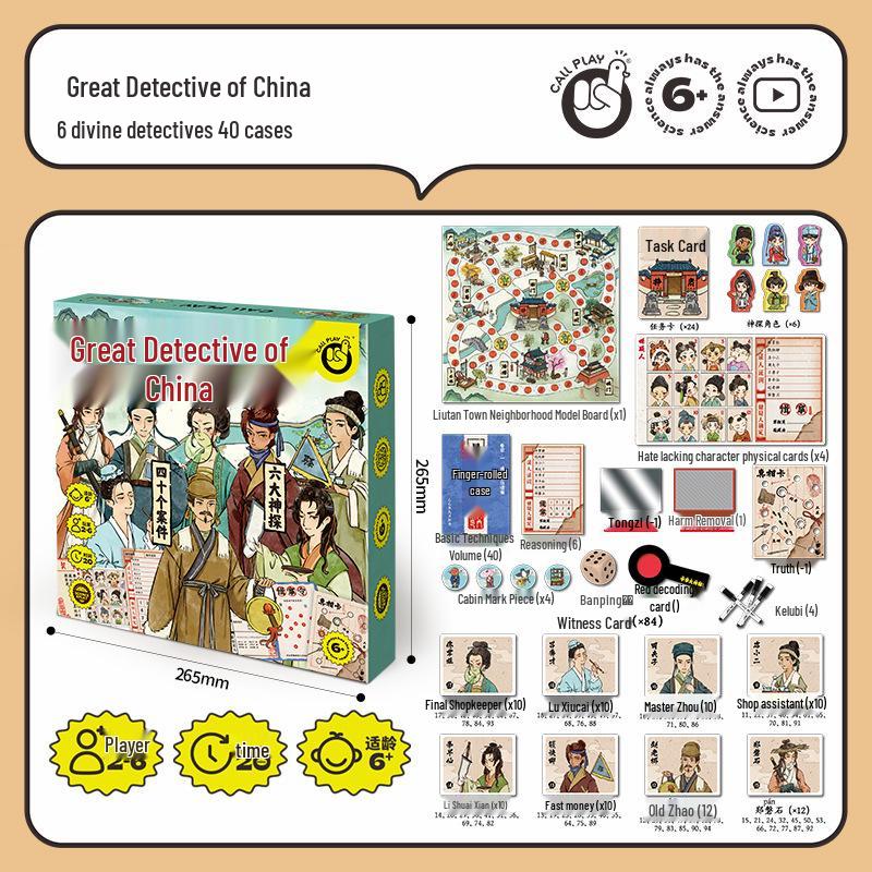 Ke Da Ya Čínský detektiv: Interaktivní desková hra ve starověkém stylu pro děti