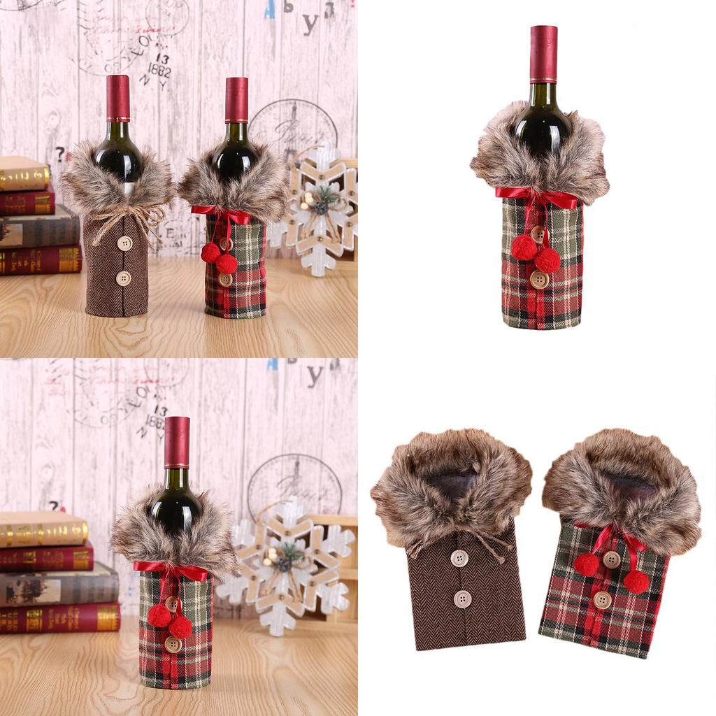Luxurious Santa Claus Wine Bottle Cover Gift Bag For Festive Christmas Table Decor