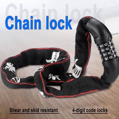 Bike Lock Chain,4 Digit Combination Heavy Duty Anti-Theft Bicycle Chain Lock,Security Resettable Bike Locks for Scooter,Doore,et