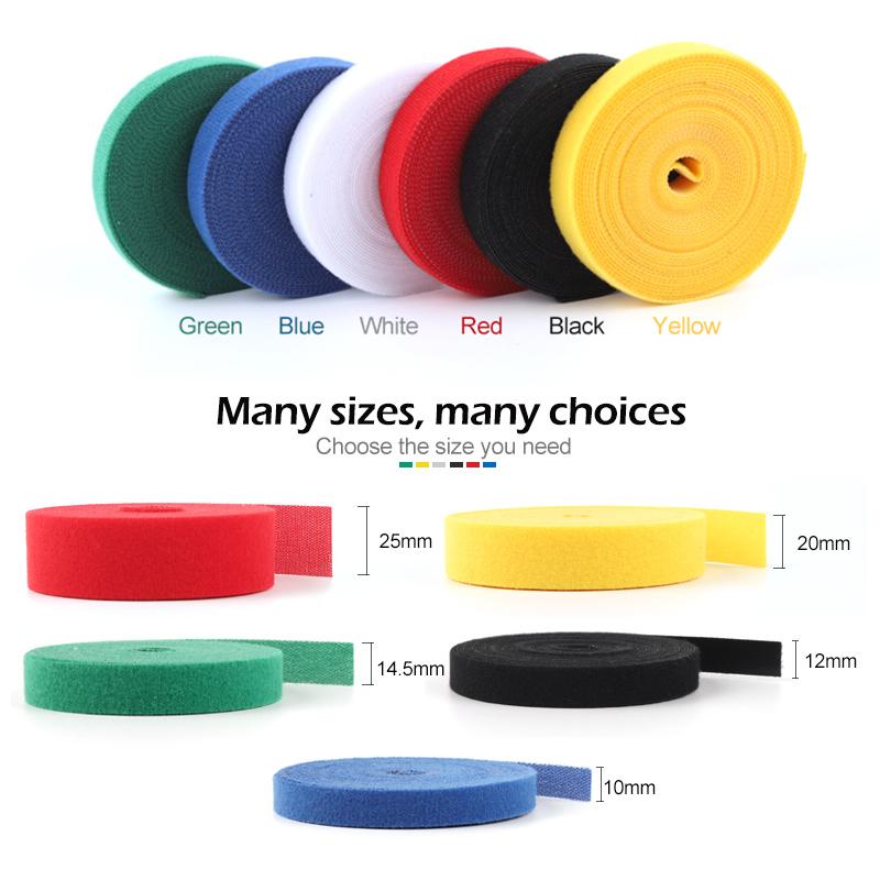 5M Color Cable Ties Power Wire Loop Free Cut Nylon Reusable Cable Tie Storage Cable Cable Tie Wires Management Straps