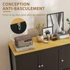 Sideboard, Buffetschrank mit Türen und verstellbaren Regalen für Wohnzimmer, Eingangsbereich, Schwarz und Natur