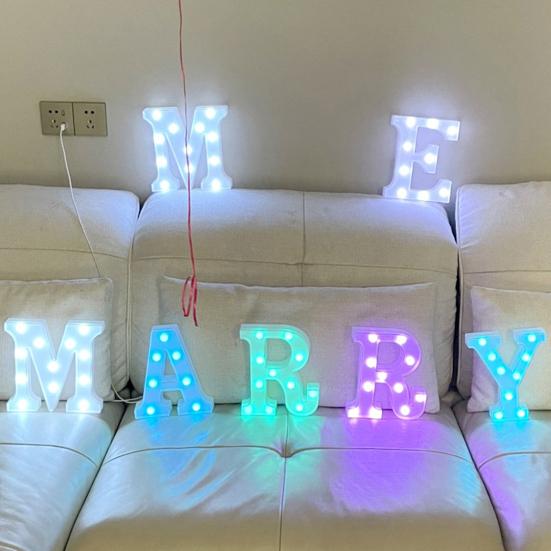 LED Letter Lamp with Remote Control, Dimmable Marquee Alphabet Light for Wedding Birthday Party, Indoor Outdoor Letter