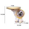 Cute Pug Astronaut Statue Storage Tray, Decoration Resin Animal Sculpture Coin Key Snack Holder for