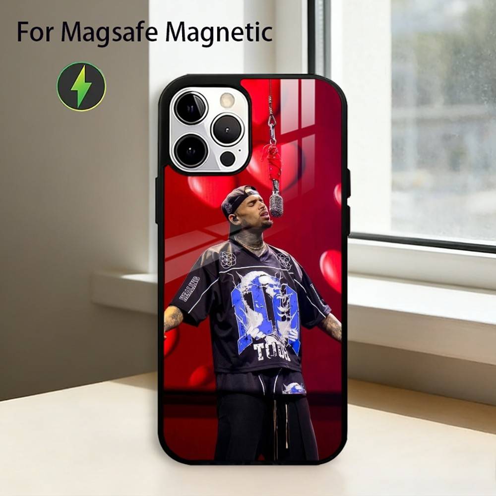Singer Rap C-Chris-Brown Phone Case For iPhone17,16,15,14,13,12,11 Plus,Pro Magnetic For Magsafe Wireless Charging iPhone16PRO