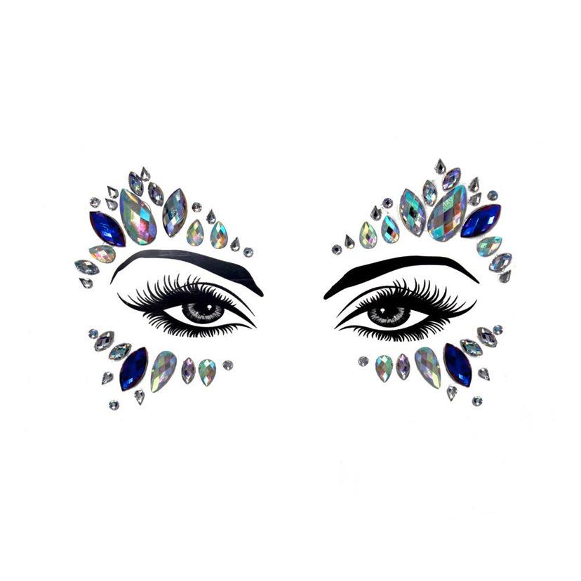 Crystal Tattoo Sticker Glitter Eyeliner Eyebrow Makeup Face Eyes Diamond Temporary Tattoo Rock Rhinestone 3D Eyeliner Stickers