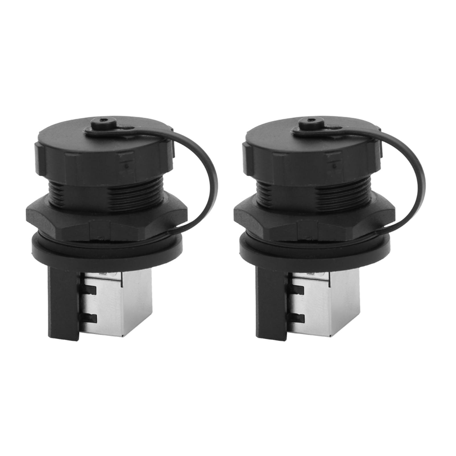

2 Pcs RJ45180 degrees RJ45 Connector Post Board Outdoor Waterproof RJ45 Adapter IP67