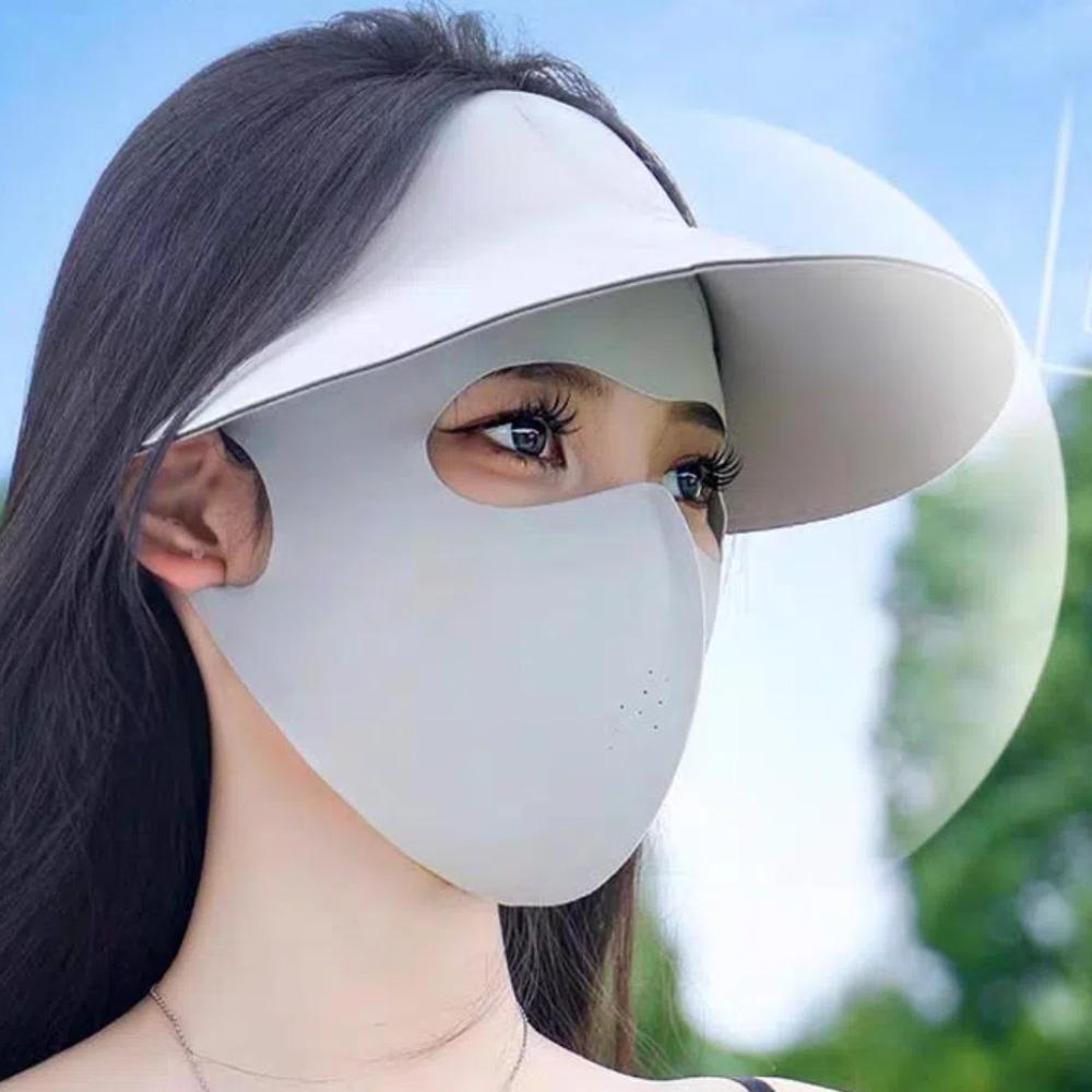 Traceless Ice Silk Face Clothing Polyester UV Protection Mask UPF50+ Sunscreen Mask  Boys