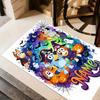 Halloween Friends Costume Customized Name Floor Rug Office Rug Perfect for Decorate Room Study Room Kitchen Game Room Anti-slip Rug Decorate Offices